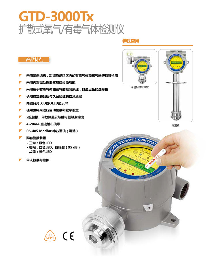 英思科GTD-3000Tx 有毒气体检测仪(图3)